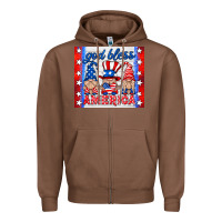 Chestnut god bless America gnomes Zipper Hoodie - HRA Design Shop