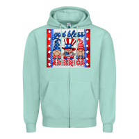 Seafoam god bless America gnomes Zipper Hoodie - HRA Design Shop