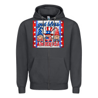 Smoke god bless America gnomes Zipper Hoodie - HRA Design Shop
