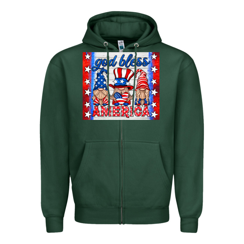 God Bless America Gnomes Zipper Hoodie by HRA Design Shop | Teevron
