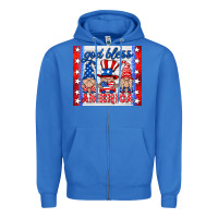 True Royal god bless America gnomes Zipper Hoodie - HRA Design Shop