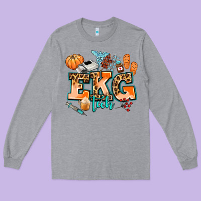 Ekg Tech Fall Long Sleeve Tee Designed By Adodesignshop