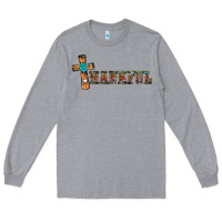 Heather Grey thankful pumpkin cross Long Sleeve Tee - RanaPortraitStore