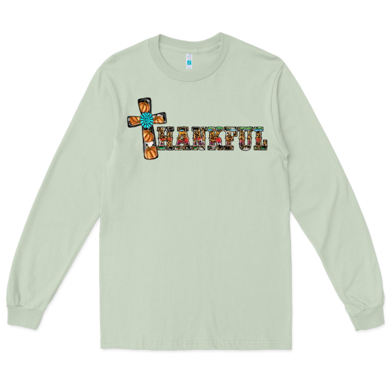 Thankful Pumpkin Cross Long Sleeve Tee by RanaPortraitStore | Teevron