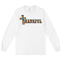 White thankful pumpkin cross Long Sleeve Tee - RanaPortraitStore