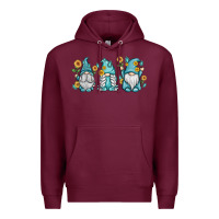 Burgundy sunflower gnomes Premium Hoodie - MaliasSmallBusiness