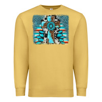Antique Gold cross gemstone background Premium Sweatshirt - AdoDesignShop