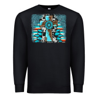 Black cross gemstone background Premium Sweatshirt - AdoDesignShop