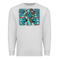 Dove Grey cross gemstone background Premium Sweatshirt - AdoDesignShop
