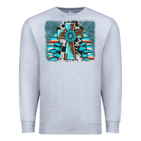Heather Grey cross gemstone background Premium Sweatshirt - AdoDesignShop