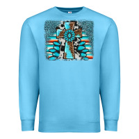 Ocean Blue cross gemstone background Premium Sweatshirt - AdoDesignShop