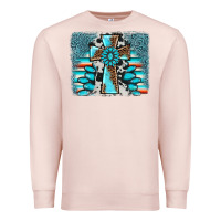 Pale Pink cross gemstone background Premium Sweatshirt - AdoDesignShop