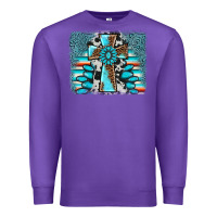 Purple cross gemstone background Premium Sweatshirt - AdoDesignShop