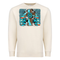 Sandshell cross gemstone background Premium Sweatshirt - AdoDesignShop