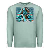 Seafoam cross gemstone background Premium Sweatshirt - AdoDesignShop