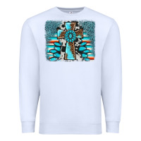 White cross gemstone background Premium Sweatshirt - AdoDesignShop