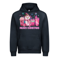 Navy merry christmas snowman coffee cups Urban Hoodie - MaliasSmallBusiness