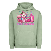 Pigment Oil Green merry christmas snowman coffee cups Urban Hoodie - MaliasSmallBusiness
