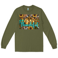Army Green thankful pumpkin Long Sleeve Tee - RanaPortraitStore