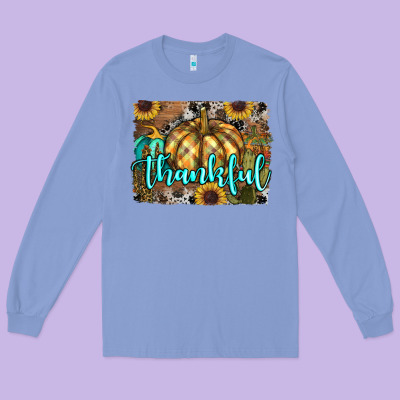 Thankful Pumpkin Long Sleeve Tee Designed By Ranaportraitstore