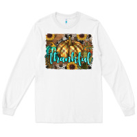 White thankful pumpkin Long Sleeve Tee - RanaPortraitStore