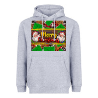 Heather Grey merry Christmas with Santa Claus Heavyweight Hoodie - AdoDesignShop