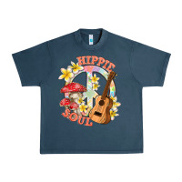 Midnight Navy hippie soul with peace Urban Heavy Tee - texasbilliewilder