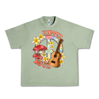 Oil Green hippie soul with peace Urban Heavy Tee - texasbilliewilder