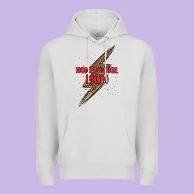 Homeschool Mom Lightning Bolt Premium Hoodie Designed By Maliassmallbusiness