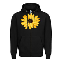 Black sunflower Zipper Hoodie - FaDigitalArtStudio