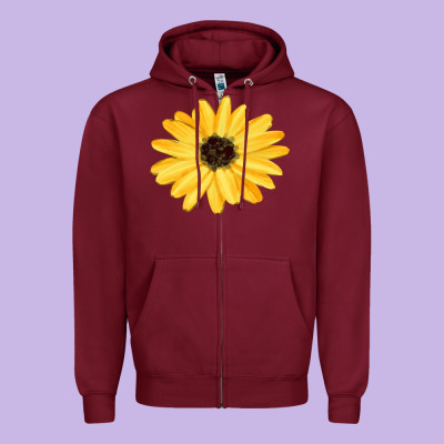 Sunflower Zipper Hoodie Designed By Fadigitalartstudio