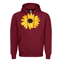 Burgundy sunflower Zipper Hoodie - FaDigitalArtStudio