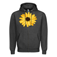 Charcoal Heather sunflower Zipper Hoodie - FaDigitalArtStudio