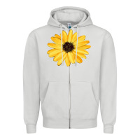 Dove Grey sunflower Zipper Hoodie - FaDigitalArtStudio