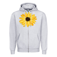 Heather Grey sunflower Zipper Hoodie - FaDigitalArtStudio