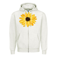 Oatmeal Heather sunflower Zipper Hoodie - FaDigitalArtStudio