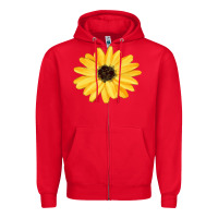 Red sunflower Zipper Hoodie - FaDigitalArtStudio