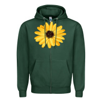 Sports Green sunflower Zipper Hoodie - FaDigitalArtStudio