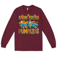 Burgundy farm fresh pumpkins Long Sleeve Tee - Zillion Design Studio