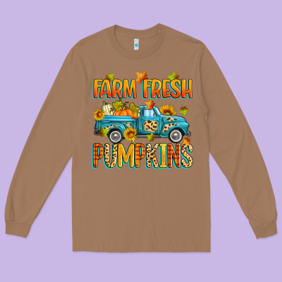 Farm Fresh Pumpkins Long Sleeve Tee Designed By Zillion Design Studio