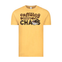 Vintage Mustard caffeine before chaos Vintage Tee - BarkalooDesign