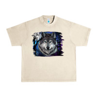 Sandshell Wolf And Full Moon Urban Heavy Tee - RanaPortraitStore