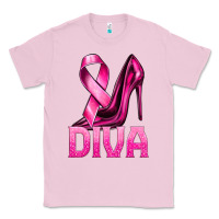 Bubblegum Pink Breast Cancer Diva Ribbon and Heels Classic Tee - texasbilliewilder
