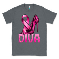 Charcoal Heather Breast Cancer Diva Ribbon and Heels Classic Tee - texasbilliewilder