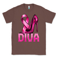 Chestnut Breast Cancer Diva Ribbon and Heels Classic Tee - texasbilliewilder