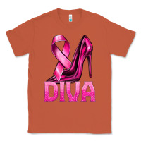 Copper Breast Cancer Diva Ribbon and Heels Classic Tee - texasbilliewilder