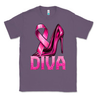 Lavender Breast Cancer Diva Ribbon and Heels Classic Tee - texasbilliewilder