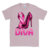 Lilac Breast Cancer Diva Ribbon and Heels Classic Tee - texasbilliewilder