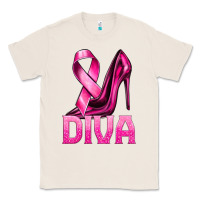 Natural Breast Cancer Diva Ribbon and Heels Classic Tee - texasbilliewilder
