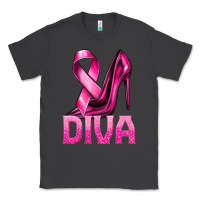 Smoke Breast Cancer Diva Ribbon and Heels Classic Tee - texasbilliewilder